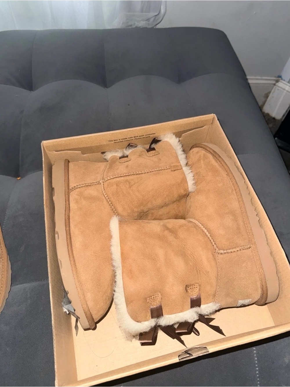 UGG Chestnut Suede Short Shearling Winter Boots